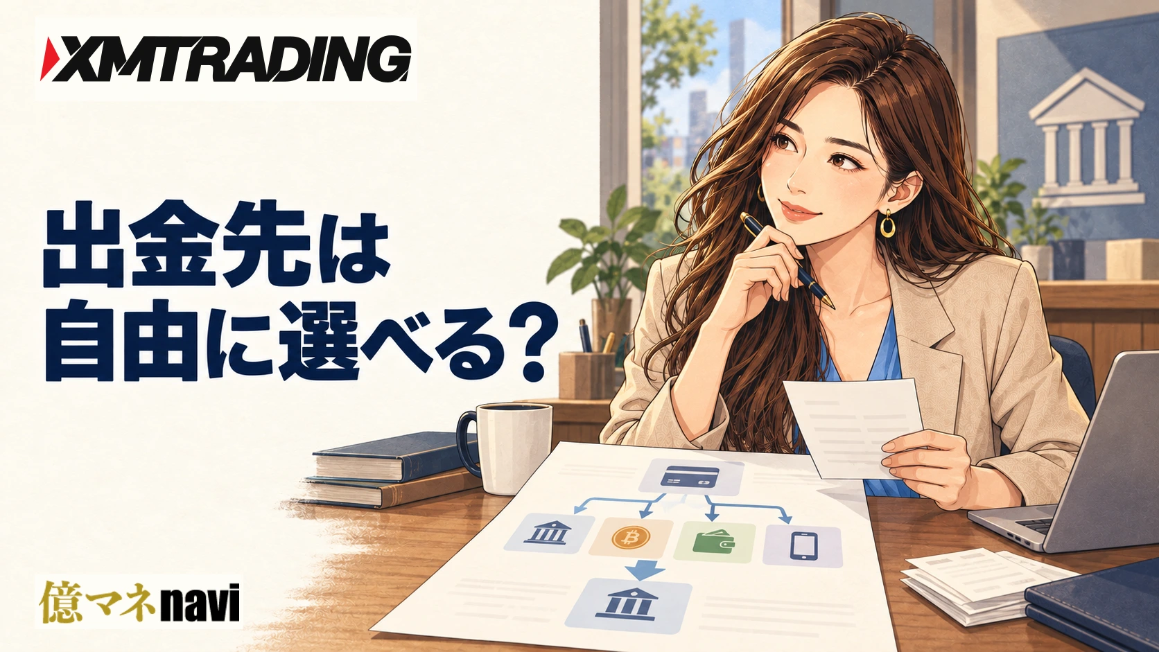 「XMTradingの出金方法徹底解説｜クレカ・銀行送金・仮想通貨・ウォレットの仕組みと注意点」のアイキャッチ画像