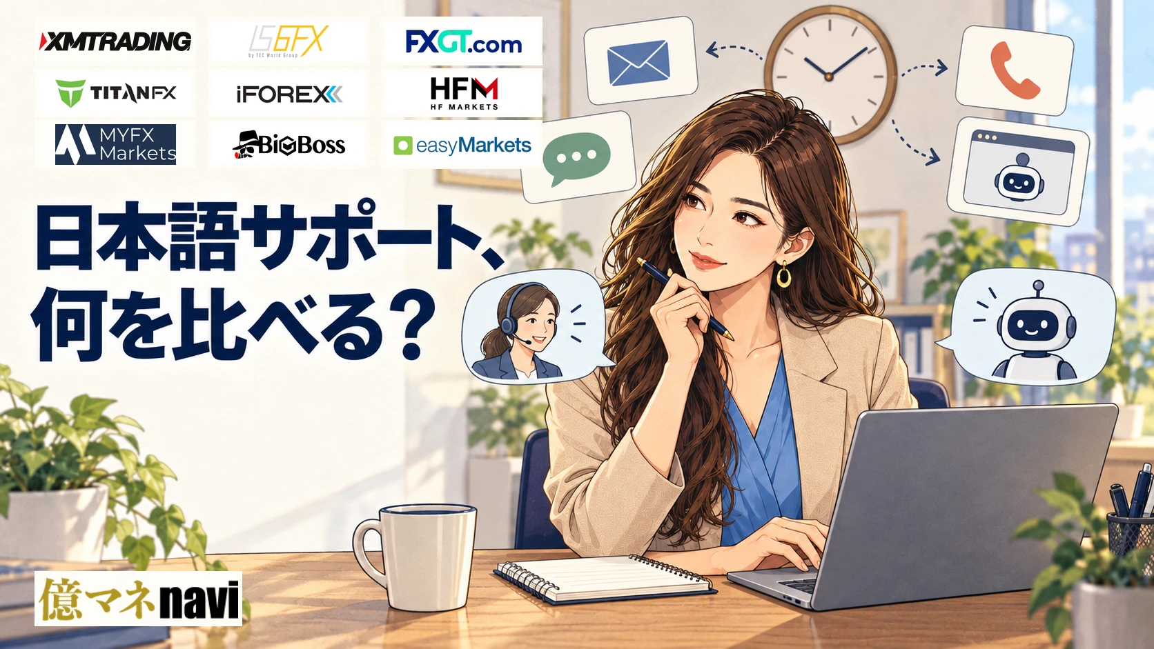「海外FX業者の日本語サポートはどの程度？9社のサポート対応を比較」のアイキャッチ画像